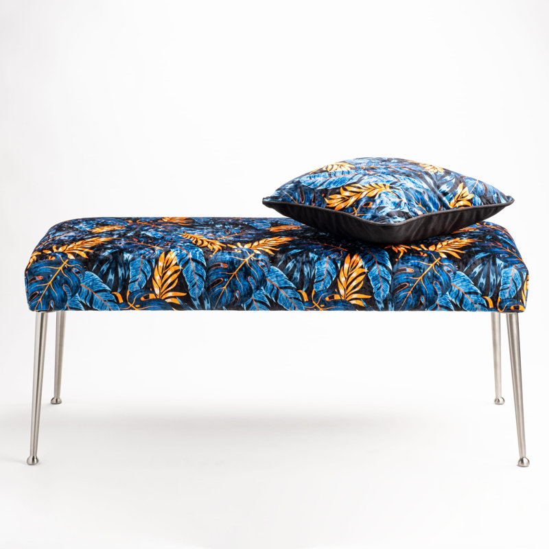 Whitham Velvet Upholstered Bench, H40 x W120 x D35cm