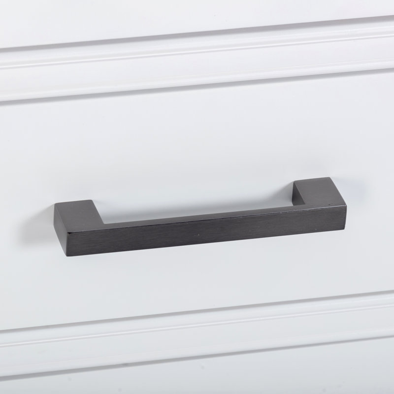 Meuble-lavabo simple 36 po avec plateau Anglet, Blanc de Carrare, Blanc