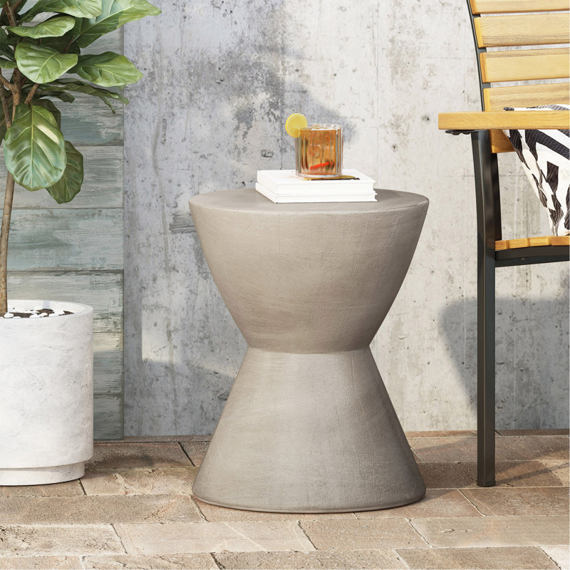 Table d'appoint d'extérieur Mgo, gris clair_70883.00
