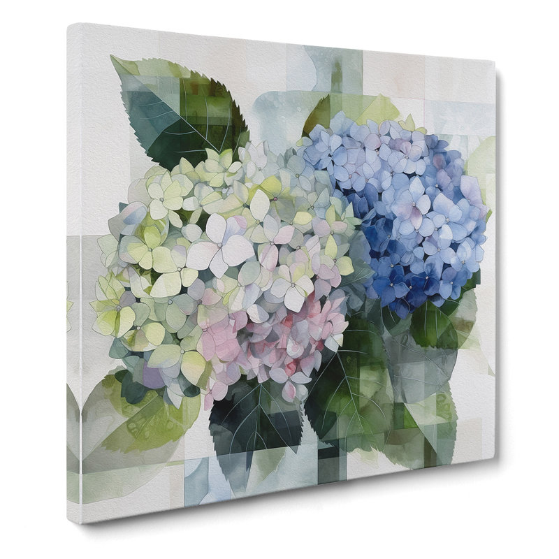 Hydrangea Bauhaus - Wrapped Canvas, 50cm H x 50cm W x 3cm D