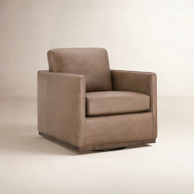 Bobbi Genuine Leather Swivel Armchair
