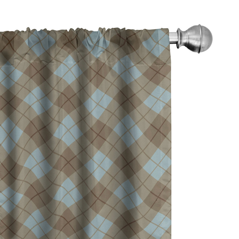 Plaid Semi-Sheer Rod Pocket Curtain Panels, 28" x 95"