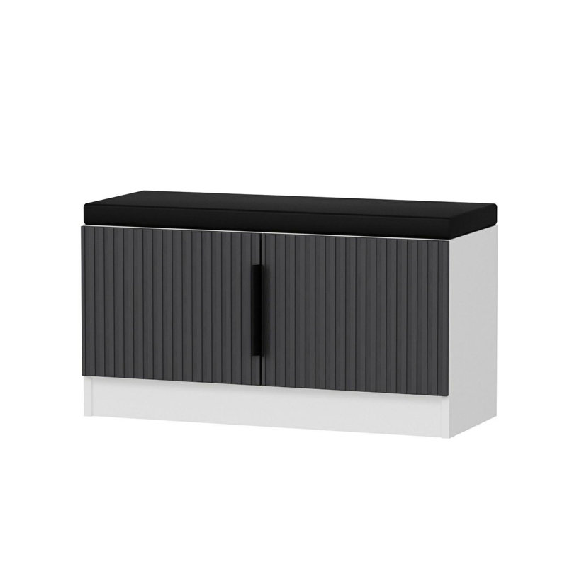 Modern Hall Stand, Anthracite Color, 35.4 x 19.7 x 15.7 inches | 100% Melamine Coated Particle Board, Thickness: 0.7 inches | Stylish & Functional Storage Solution for Entryway or Hallway, Durable & Contemporary Design