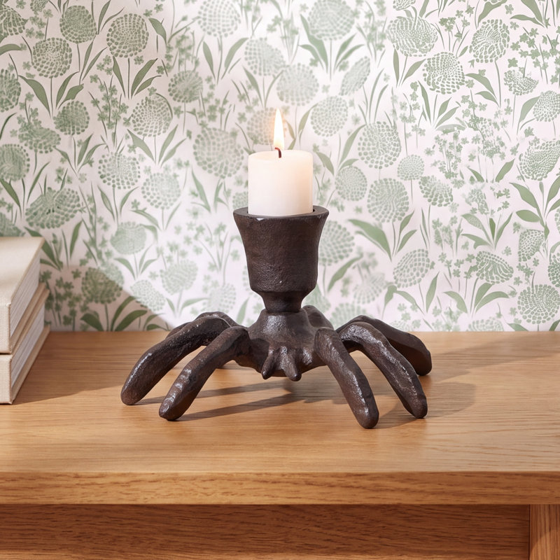 Brass Finish Cast Iron Spider Taper Holder