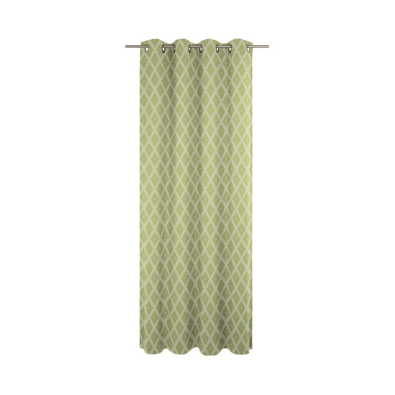 Esteban Eyelet Opaque Single Curtain, 145cm H x 145cm W, Green