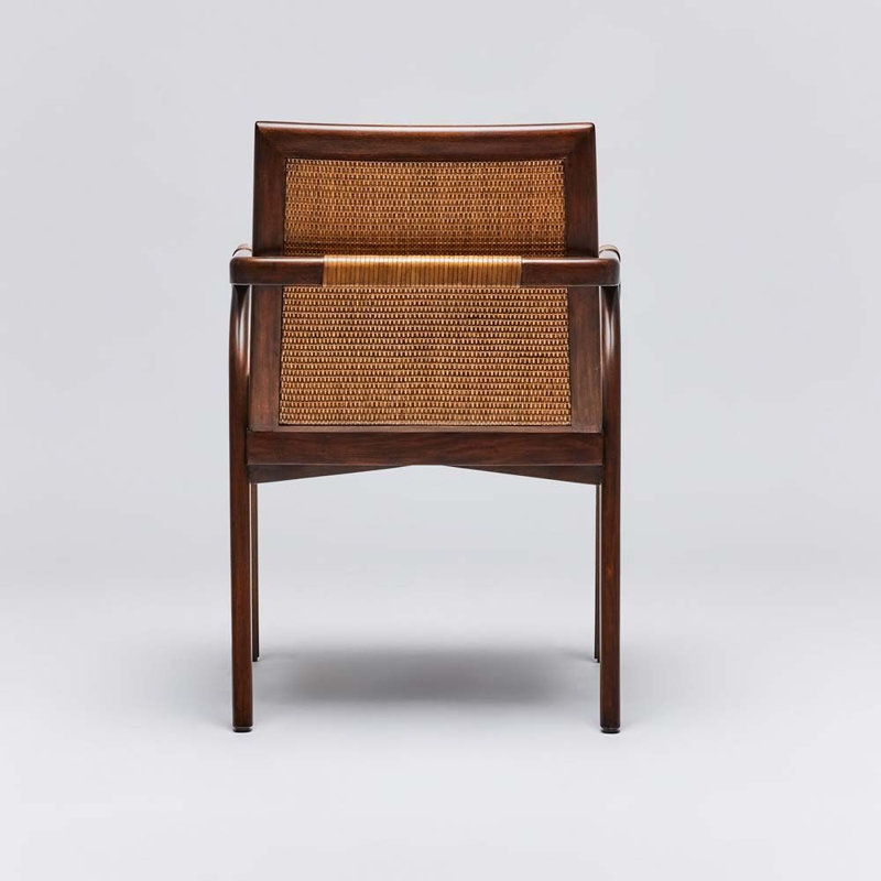 Delray Upholstered Arm Chair, Chestnut, Hemp Loop