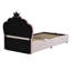 Pink Velvet Hydraulic Storage Bed-1717190030