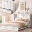 Grand lit escamotable avec station de charge, blanc
