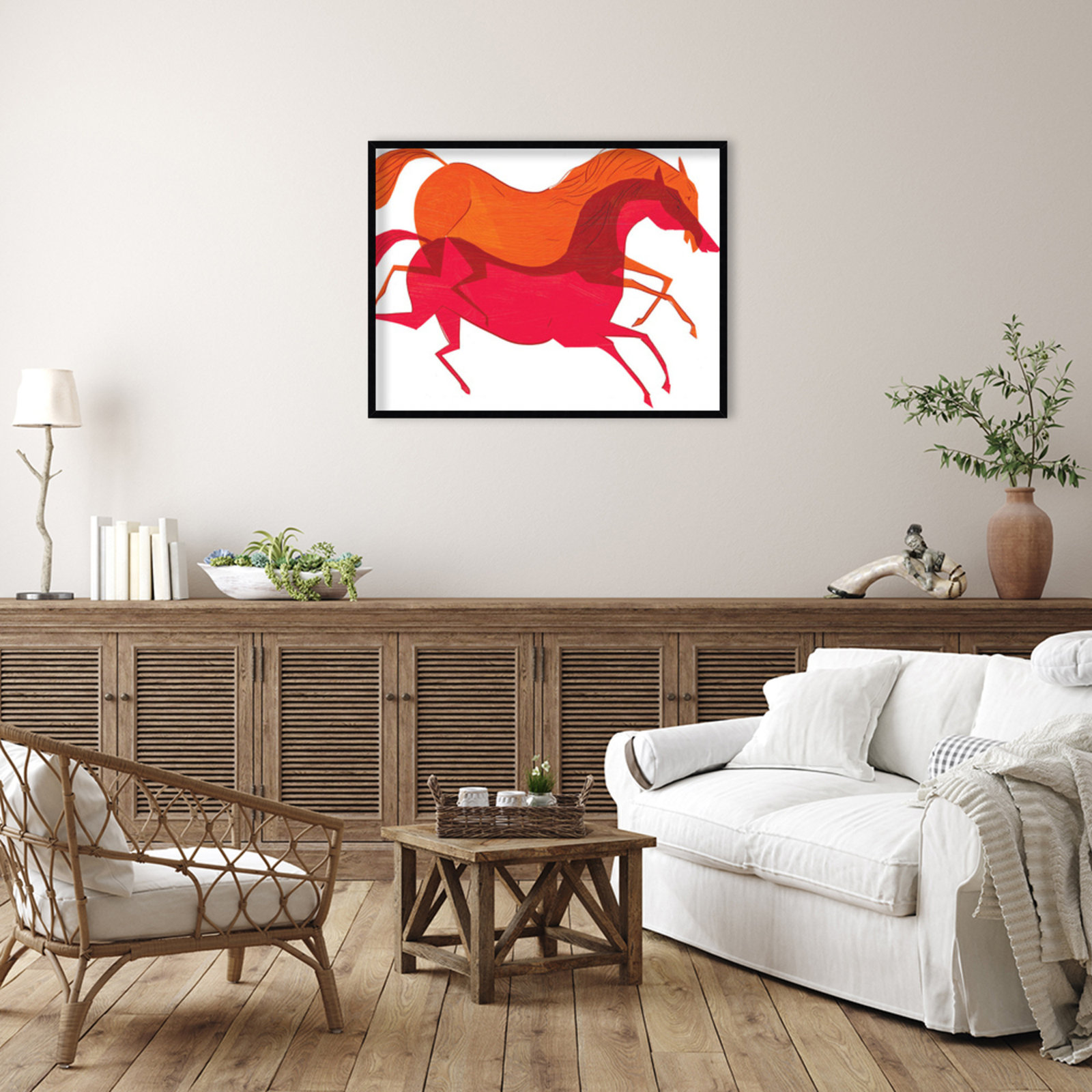 Horses Print by Richard A. Allen, Black, 32" H x 41" W