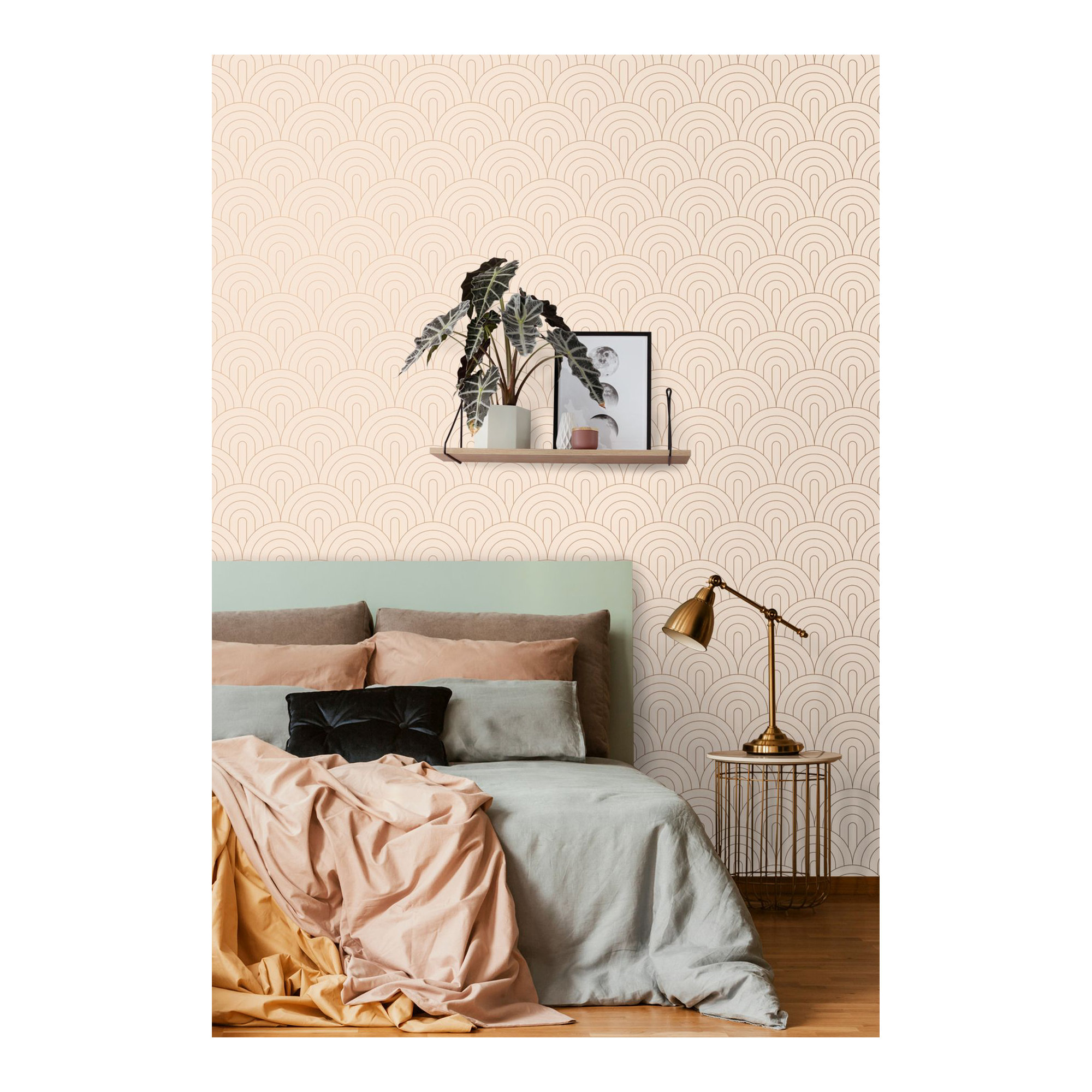 Rasha Modern Geometric Wallpaper, Pink