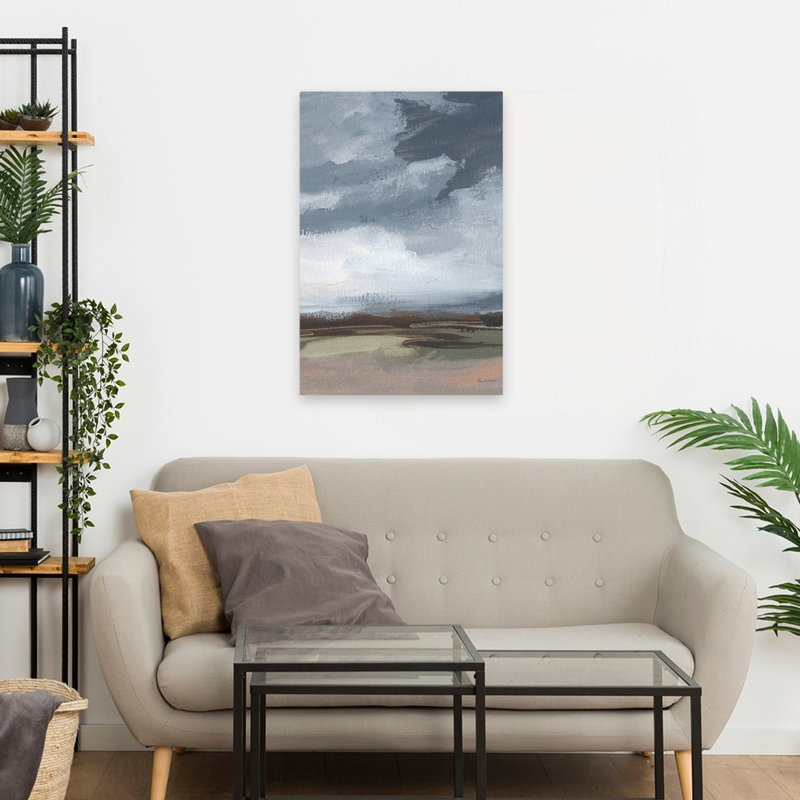 Contreventement - champ abstrait de nuages bruns, H 24 po x l 16 po