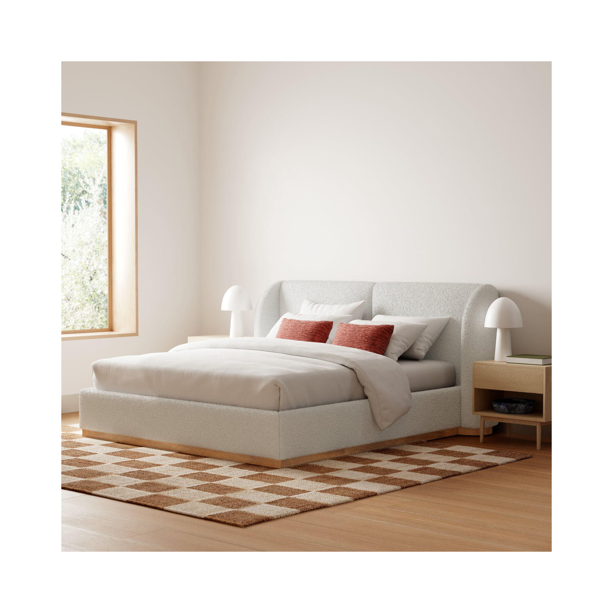Earley Boucle Fabric Bed, King