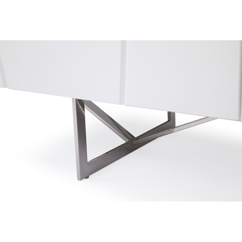 Commode double 6 tiroirs Clintock Modern, Blanc