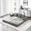 Canapé-lit convertible pliable en chenille bleue, polyvalent pour diverses activités, structure en éponge douce, solution de rangement compacte, aucun assemblage requis, conception modulaire personnalisée, avec-1166945508-1166945509