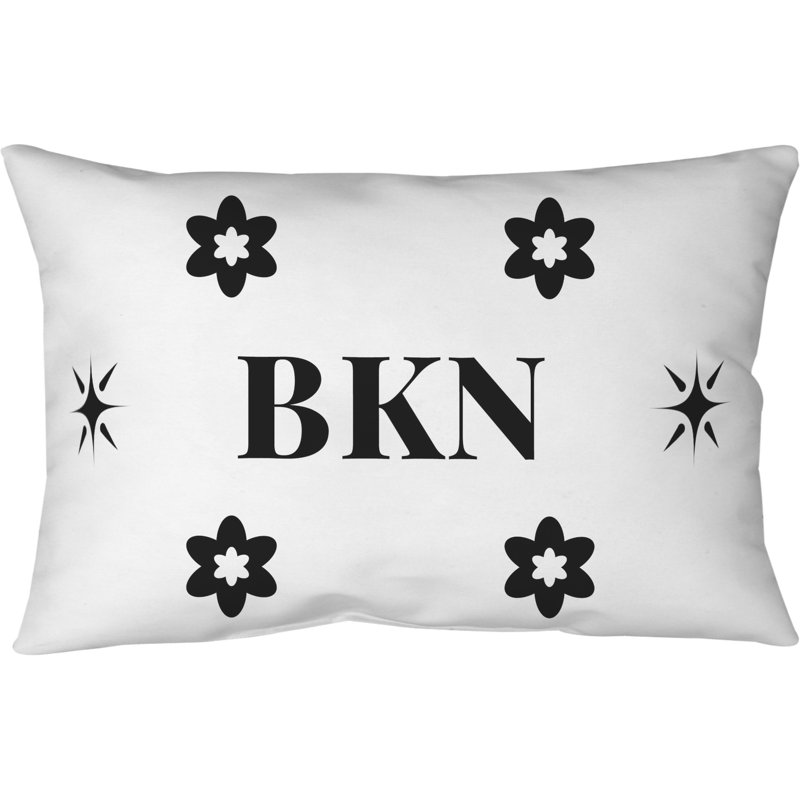 Coussin Khieu Basketball Lux, Brooklyn, 21,5 po x 31 po, Noir / blanc |