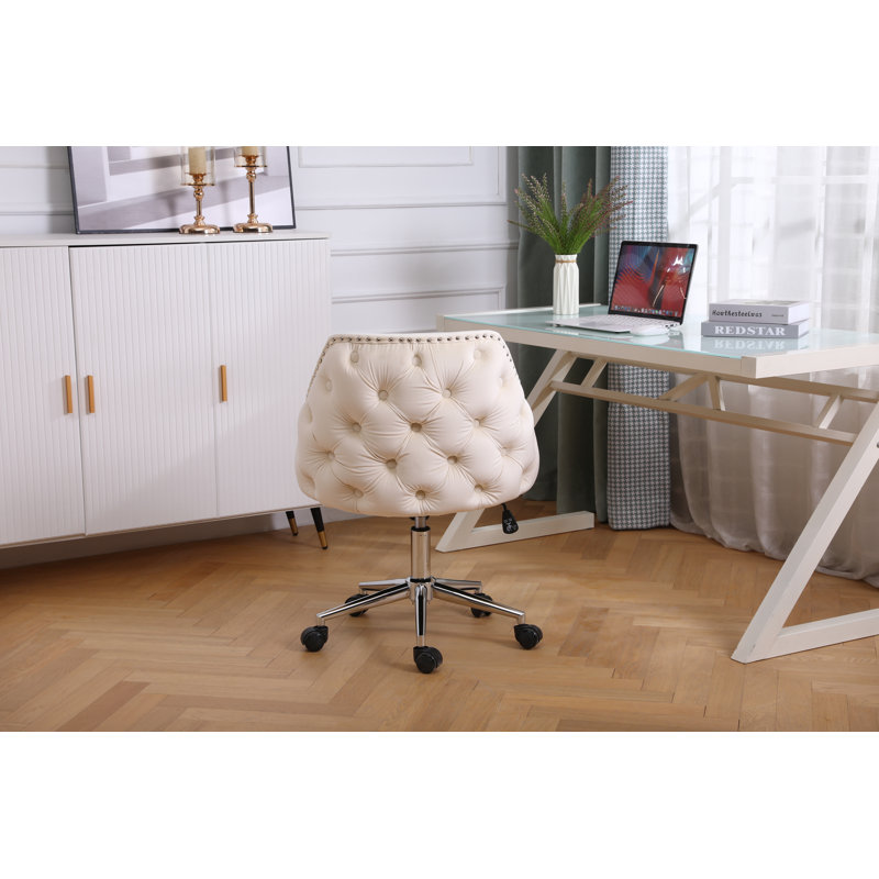 Velvet Task Chair, Cream