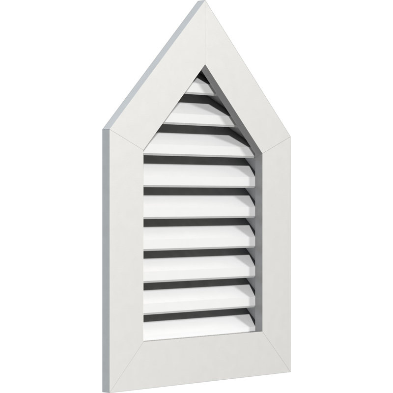Évent à pignon fonctionnel avec pignon en PVC avec cadre plat 1 po x 4 po, H 31 po x l 17 po x P 3 po, Brai 8/12