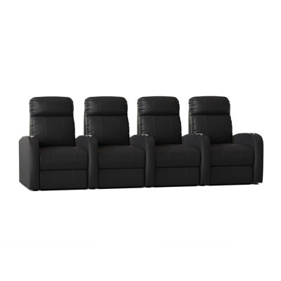Upholstered Home Theater Seating with Cup Holder