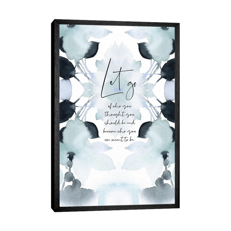 Let Go III - Print on Canvas, 66.04cm H x 45.72cm W x 3.81cm D, Black Floater Framed