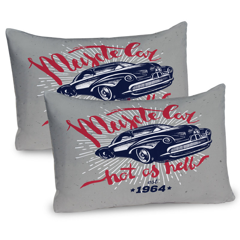 Ensemble de 2 taies décoratives Ambesonne Cars, H 20 po x l 26 po