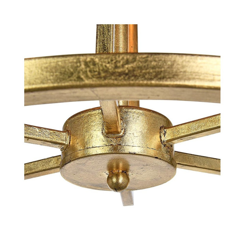 Manhattan 6 - Light Lantern Geometric Chandelier, Bronzed Brass/Gold Leaf