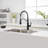 Single Hole Kitchen Faucet With Pull Down Sprayer Single Handle Kitchen Sink Faucets Commercial Brass High Arc Kitchen Basin Taps With Deck Plate-107382895
