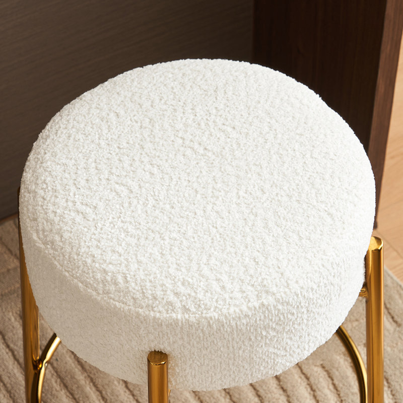 Tabouret de comptoir 24 po Charneco, Or, Blanc