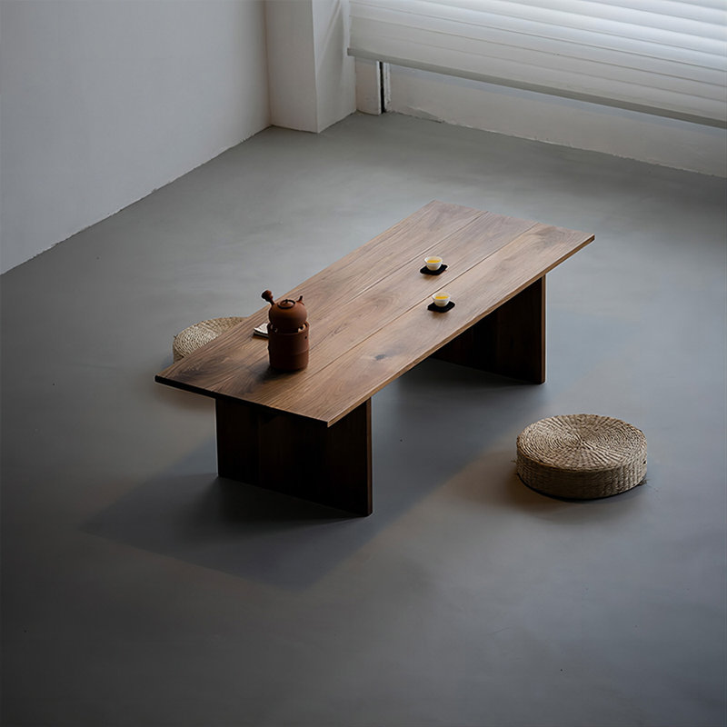 Dark Walnut Solid Wood Rectangular Coffee Table