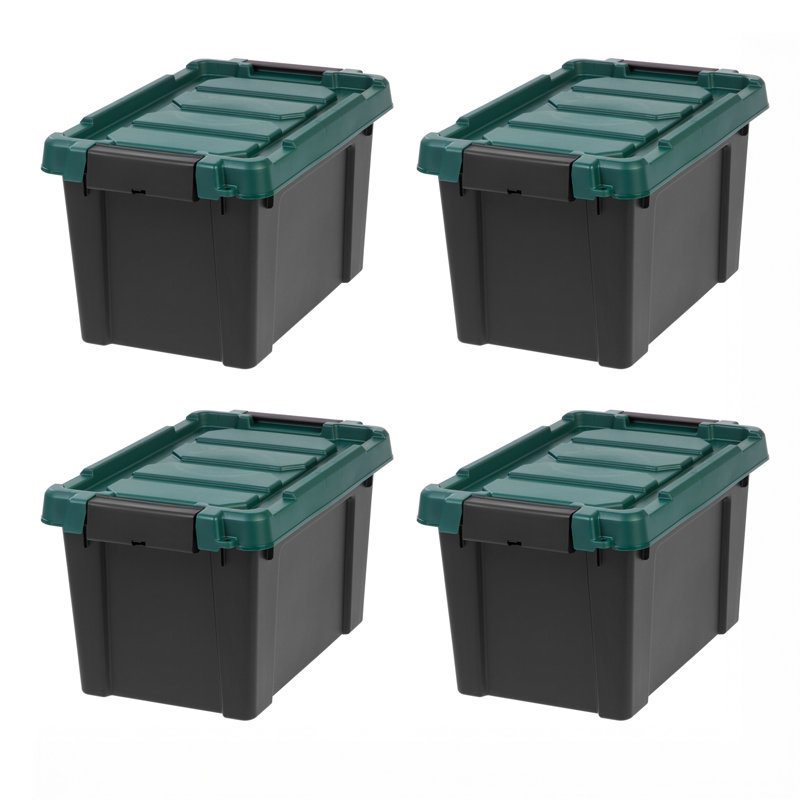 5 gallons Bac de rangement en plastique Remington Store-It-All, contenants robustes, noir (paquet de 4)