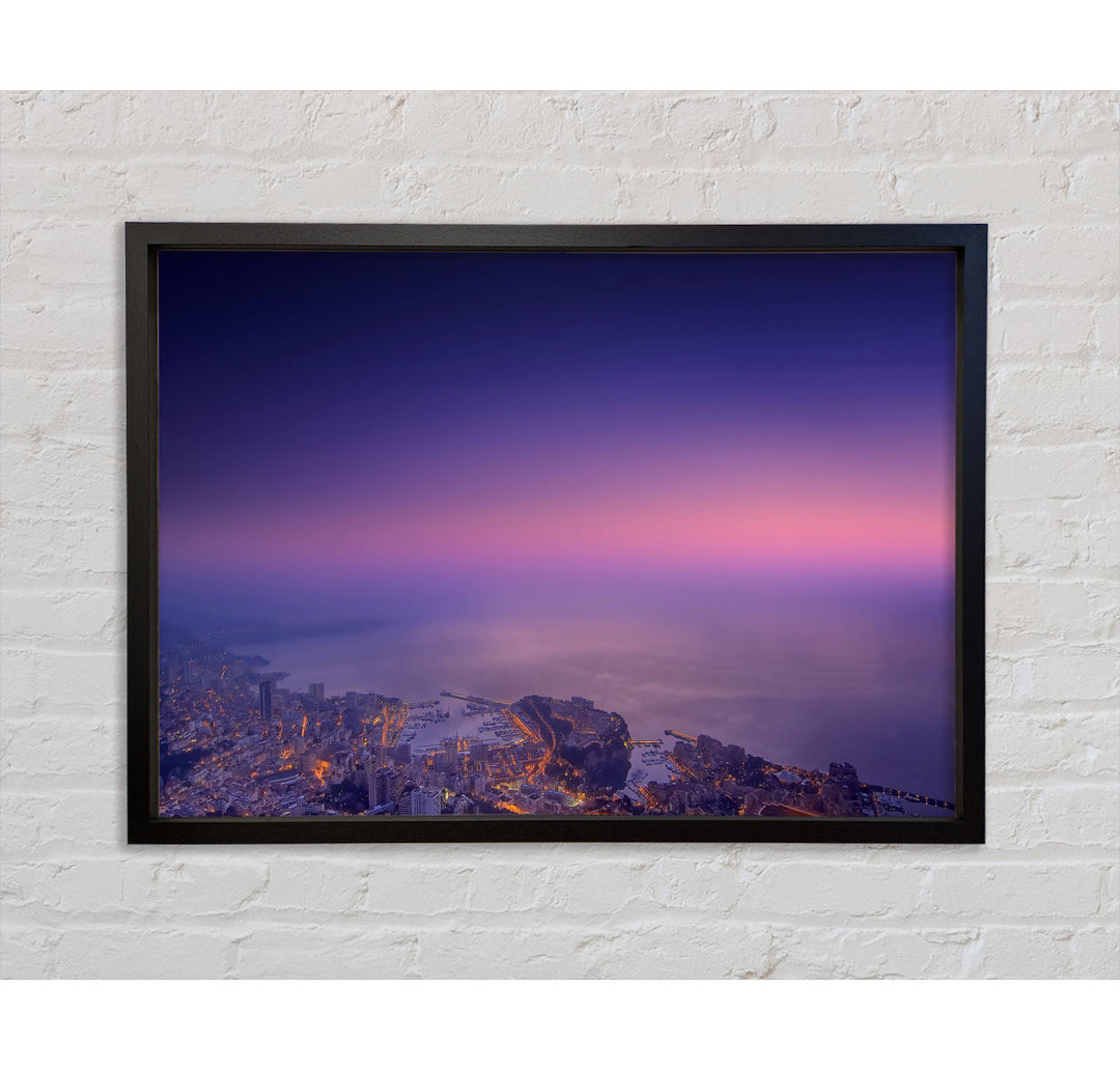 Monte Carlo Monaco Nebel - Einzelner Bilderrahmen Kunstdrucke auf Leinwand