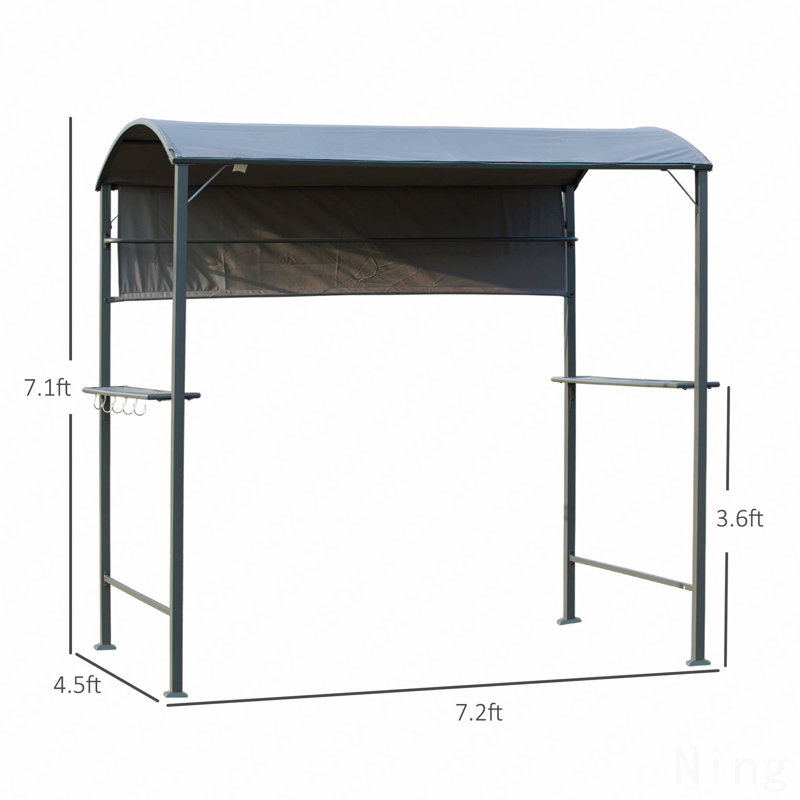 Barbecue, abri de soleil pour barbecue avec auvent latéral