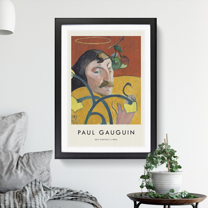 Self Portrait Vol.2 by Paul Gauguin - Picture Frame Painting, Black, 36cm H x 27cm W x 2cm D