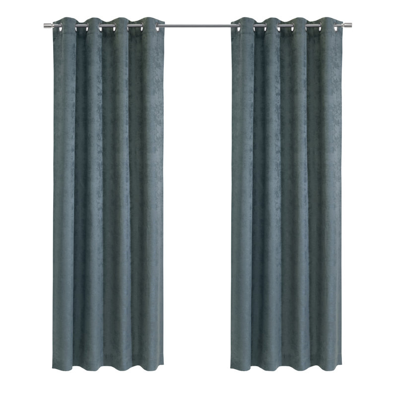 Panneau de rideau à œillets filtrant la lumière bleu acier Patson, L 52 po x L 108 po