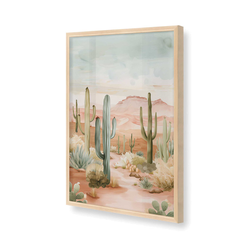 Cactus Waltz II, Cadre photo simple érable brut, H 25 po x l 19 po
