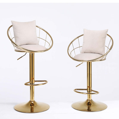 Hammon Bar Chair, Pure Plated, Unique Design,360 Degree Rotation, Adjustable Height,Suitable For Dinning Room And Bar,Set Of 2