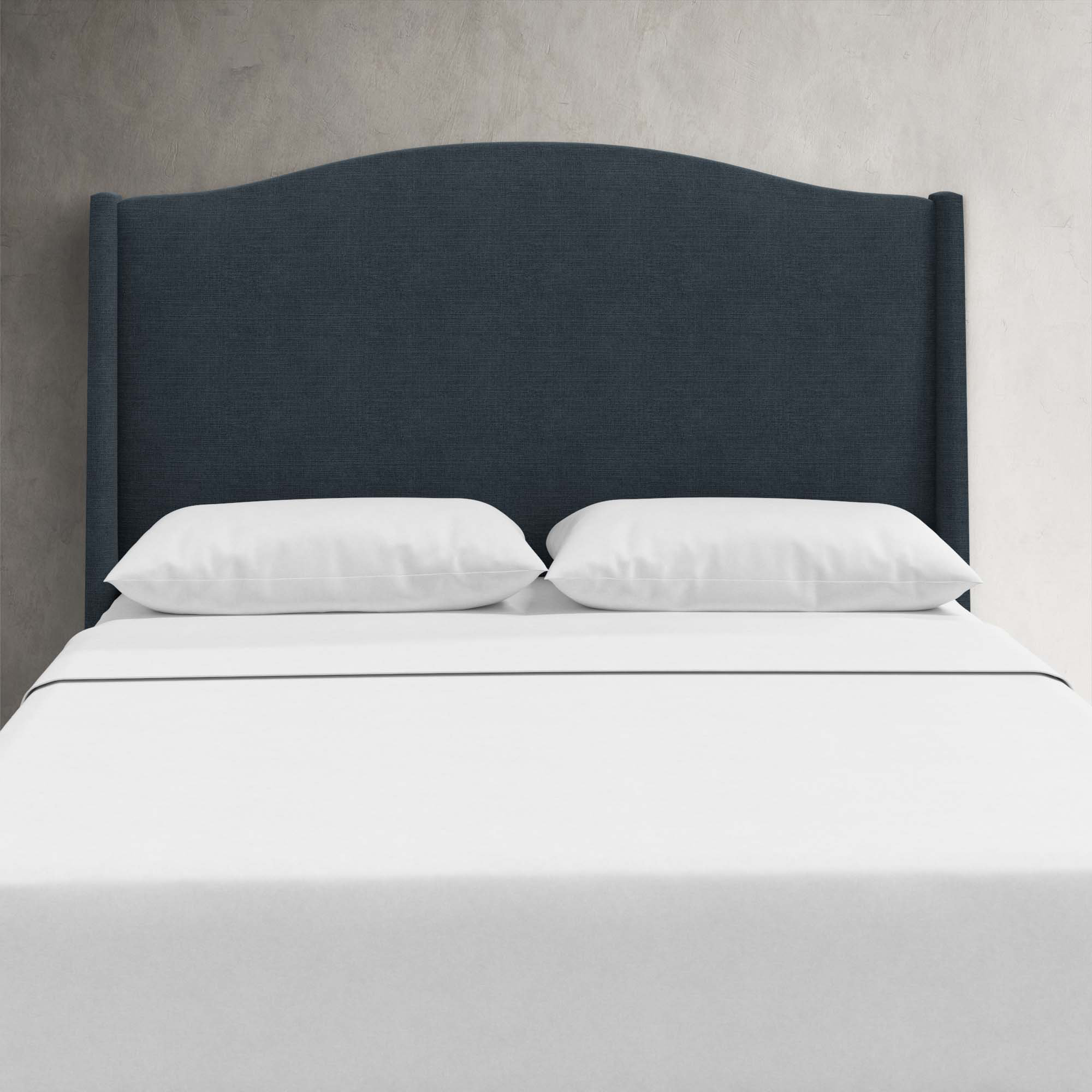 Byrd Upholstered Wingback Headboard, Twin, Classic Navy Linen