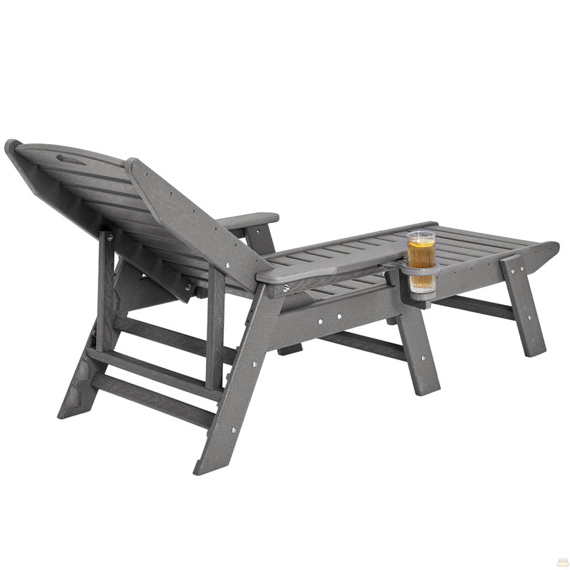 Chaise longue d'extérieur inclinable réglable à 6 positions, Gris