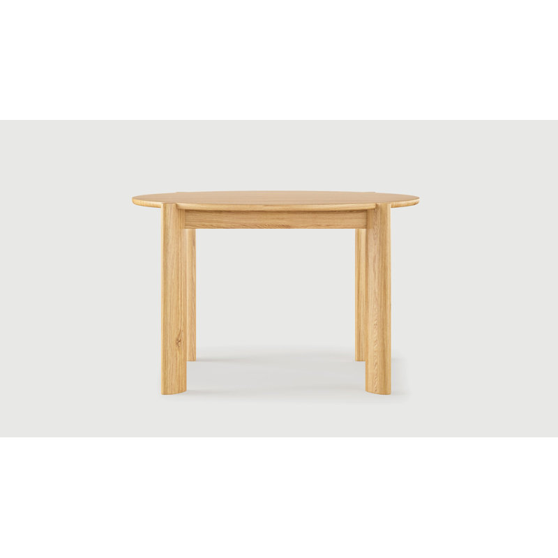 Bancroft Round Solid Wood Dining Table, White Oak