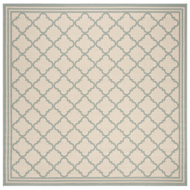 Kittrell Looped/Hooked Aqua Indoor/Outdoor Rug, Square 201 cm