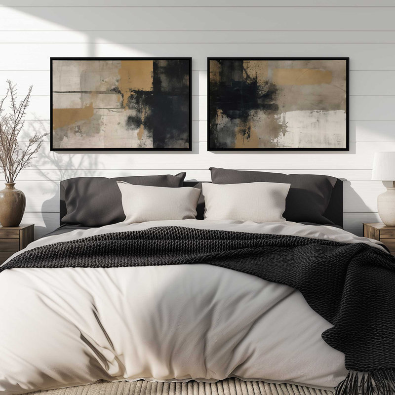 Ensemble de 2 pièces Chiaroscuro Blend, H 20,75 po x l 61,5 po x P 1,75 po, Cadre flottant en chrome poli