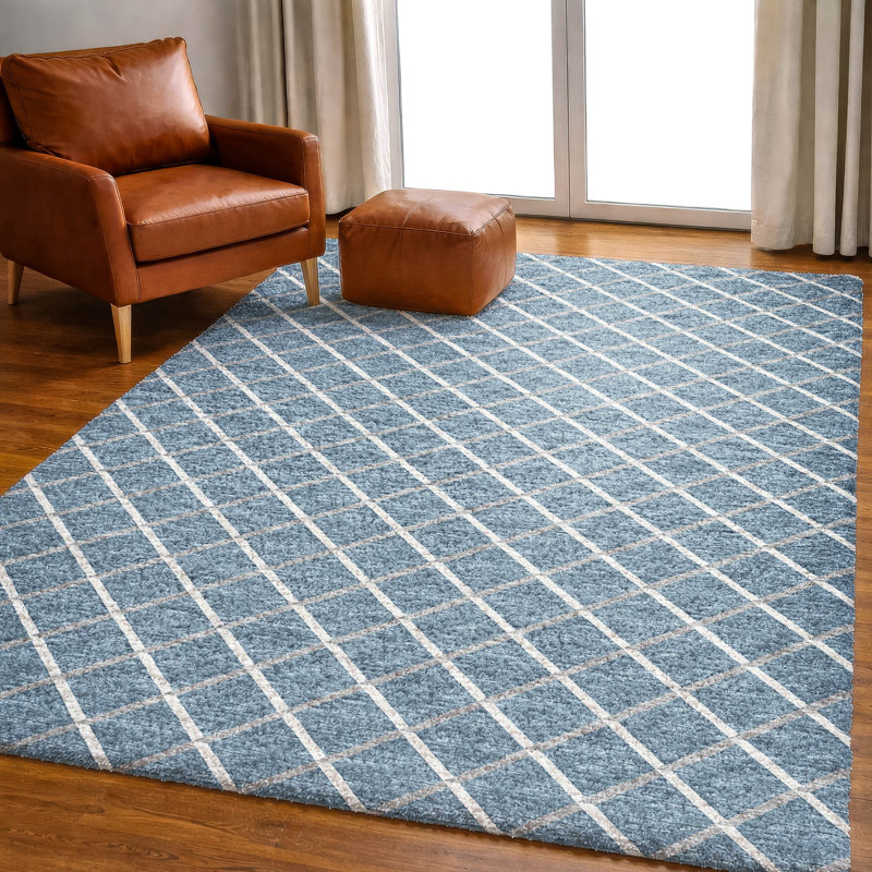Tapis à treillis de qualité supérieure lavable à la machine Dream ADS140, Ciel, 9 pi x 12 pi