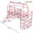 Twin House Loft Bed with Slide & Stairs, Metal Playhouse Design, Storage Shelves, Noise-Free, Kids’ Room Fun & Safe Bed, Pink-1286981238-1286981235
