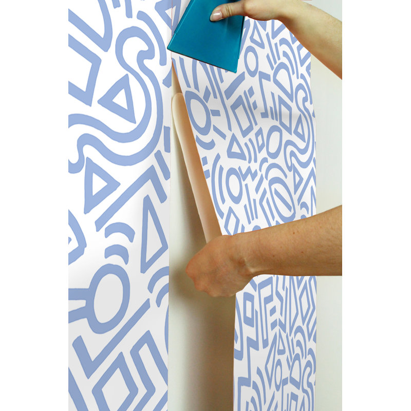 Papier peint adhésif Sage Doodle, Bleu