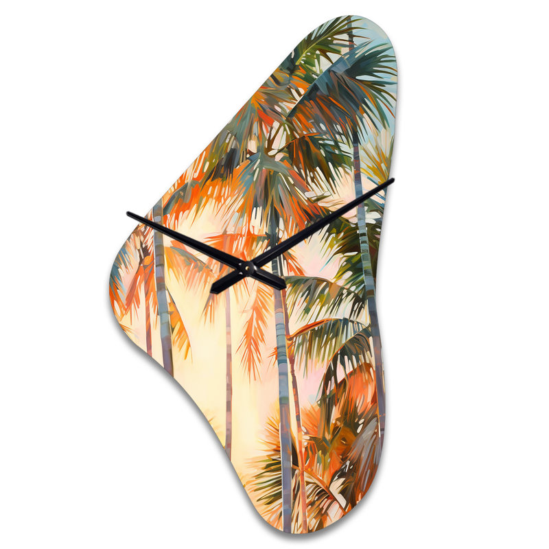 Klare Palm Trees Romantic Impression I - horloge murale asymétrique, Grand