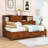 3 Drawers Wooden Daybed with Pushable Shelf, USB & Socket Charging Station-402812616-402812623