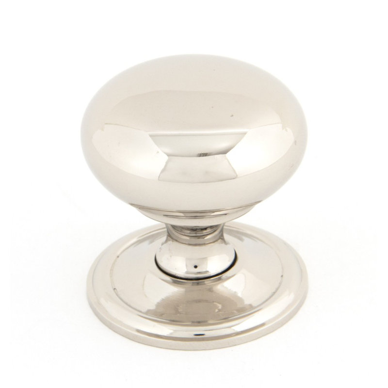 Oval Mushroom Knob, 3.8cm, Polished Nickel