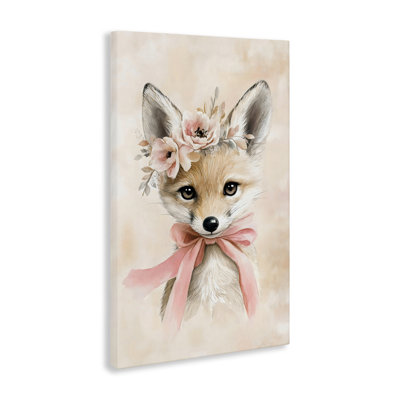Doux bébé renard avec toile tendue, design par Creative Studio