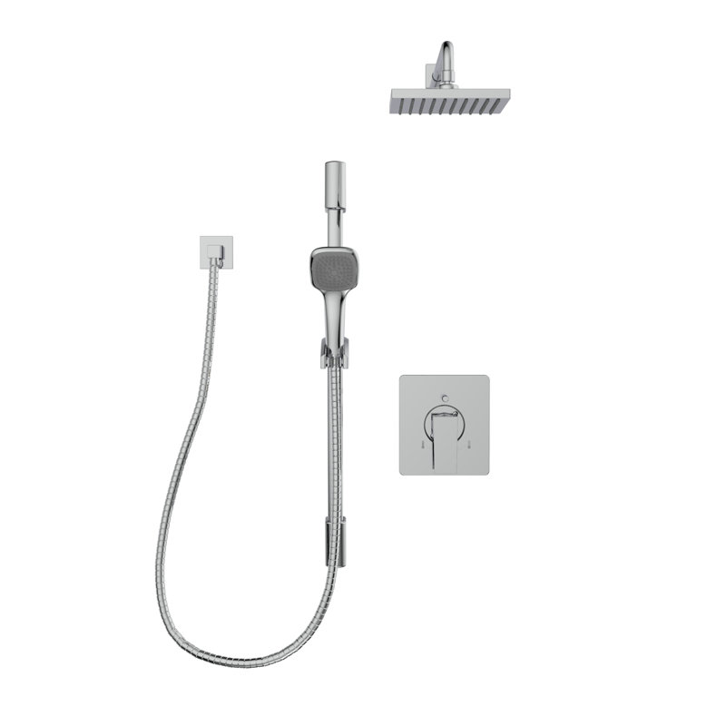 Quadrato All-In-One Kit with Rough in-Valve, Polished Chrome
