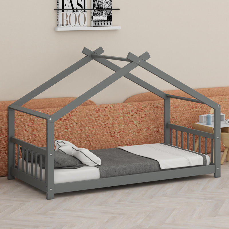 Lit en bois House House, Gris