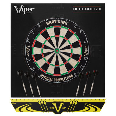Viper Shot King Sisal Dartboard, Defender II Dart Surround And Viper Edge Throwline